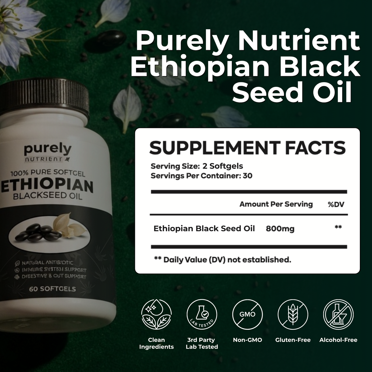 Purely Nutrient Ethiopian Black Seed Oil